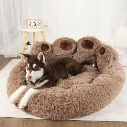 Deluxe Fluffy Dog Bed - Cozy Plush Kennel for Large Dogs & Cats - Premium Winter Bedding Cushion