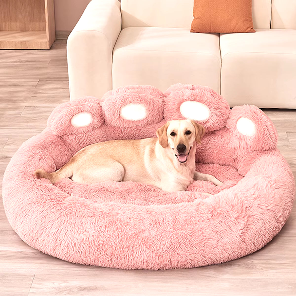 Deluxe Fluffy Dog Bed - Cozy Plush Kennel for Large Dogs & Cats - Premium Winter Bedding Cushion