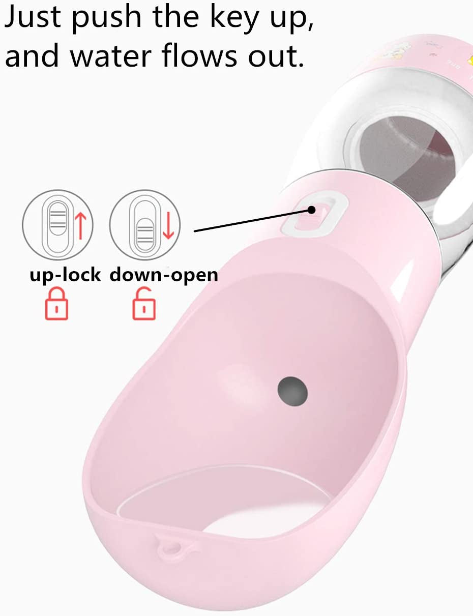 Portable Dog Water Bottle - Leak Proof Dog Water Dispenser with Bowl 