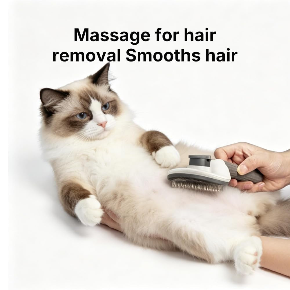 Ultimate Cat & Dog Grooming Brush - Effortless Shedding & One-Click Hair Removal, Skin-Friendly & Easy to Clean
