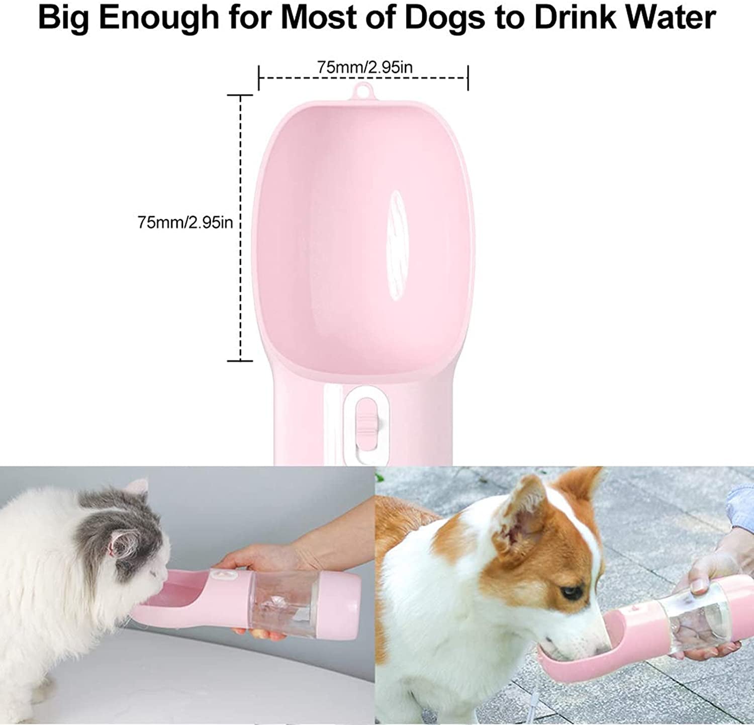 Portable Dog Water Bottle - Leak Proof Dog Water Dispenser with Bowl 